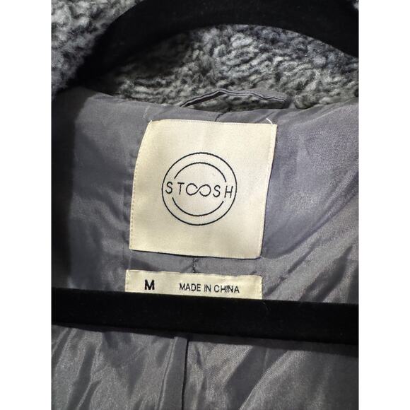 Stoosh Jacket Women Medium Gray Sherpa Teddy Coat Long Sleeve Winter Comfort - Picture 2 of 10